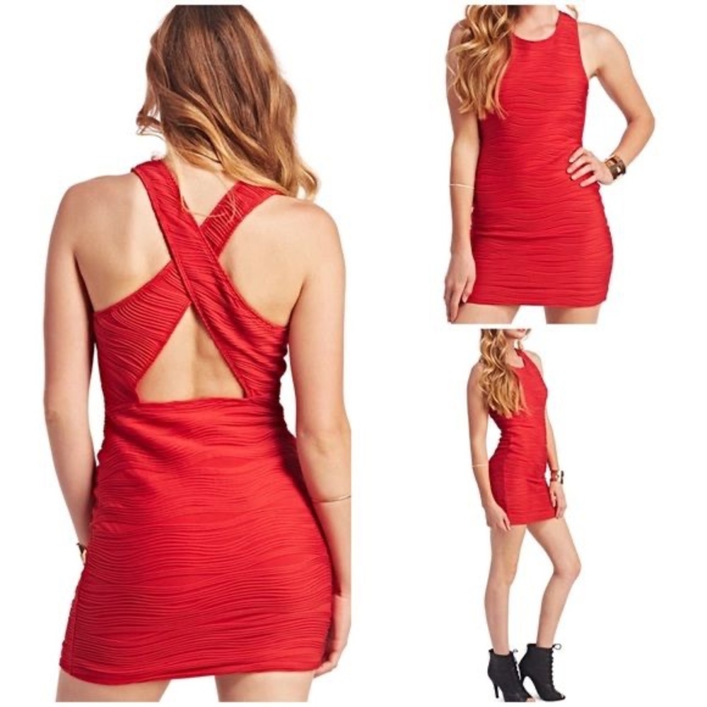 ❤️‍🔥 Hot Bodycon Ribbed Crisscross Back Dress